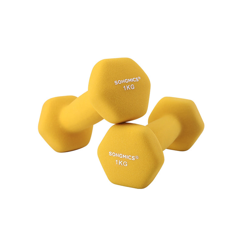 Halters - 2 x 1 kg - Dumbbells - Geel