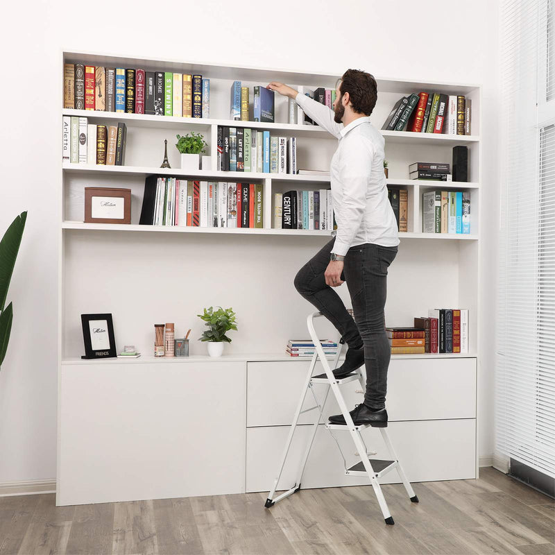 Ladder - Huis ladder - Keukentrap - Huishoudtrap - Vouwladder - Wit