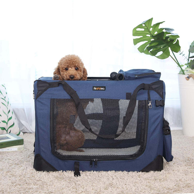 Sac de porte de chien - pliable - bleu - 60x40x40cm