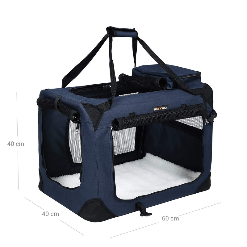 Sac de porte de chien - pliable - bleu - 60x40x40cm