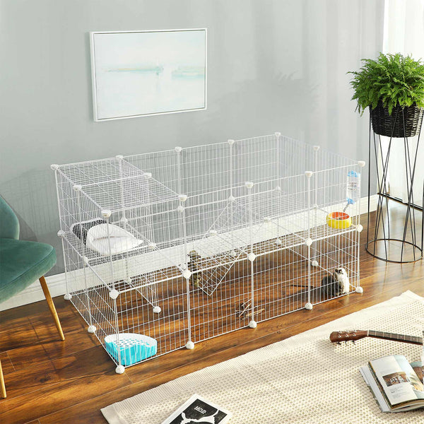 Animal Cage - Rabbit Hob - Hamster - Guinée - Fence - Silver - Loopstal - Petaux