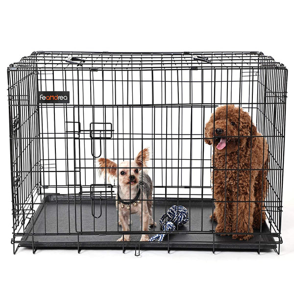 Banc de chien - Crat de chien - Cage de chien - Boîte de chien - pliable - noir