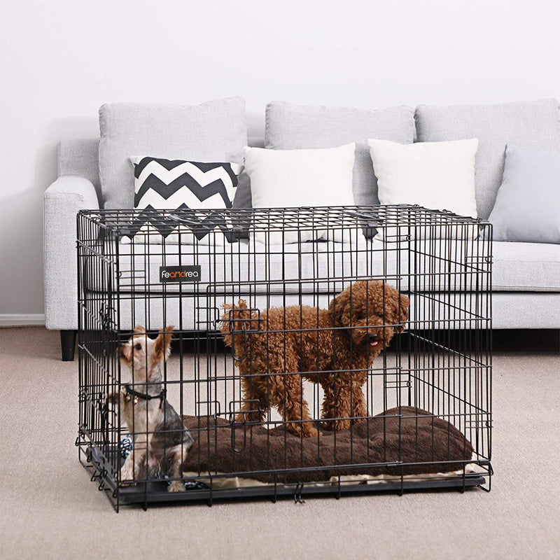 Dogs Bench - Dog Crat - Dog Cage - Dog Box - Foldbar - Svart