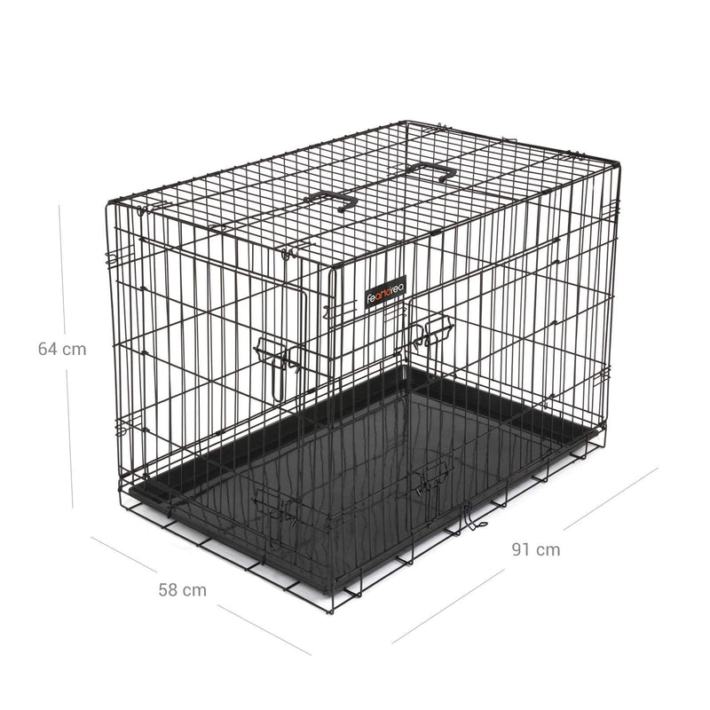 Honden bench - Hondenkrat - Hondenkooi - Hondenbox -  Opvouwbaar - Zwart