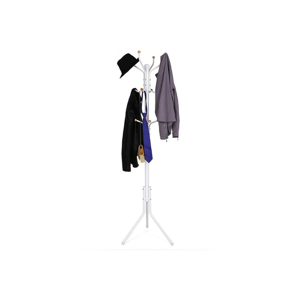 Rack de manteau en métal robuste - 182 cm - blanc