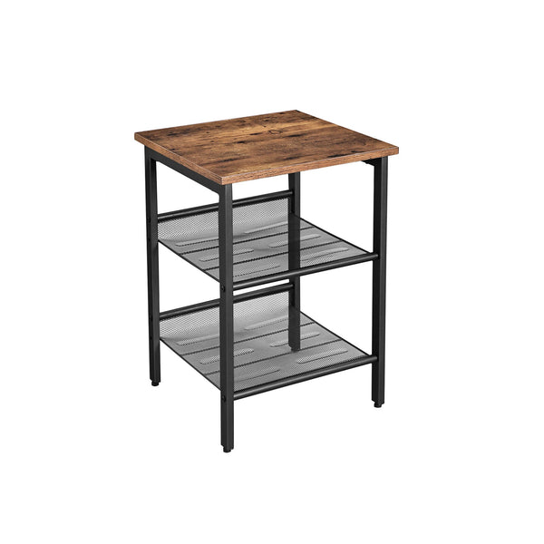 Tableuse - Design industriel - table de chevet - marron / noir