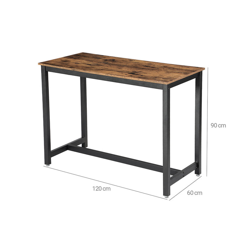 Table Bart - Table de la cuisine - Design industriel - Brown-Black