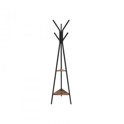 Rack de manteau - Forme d'arbre - avec 2 étagères - Design industriel