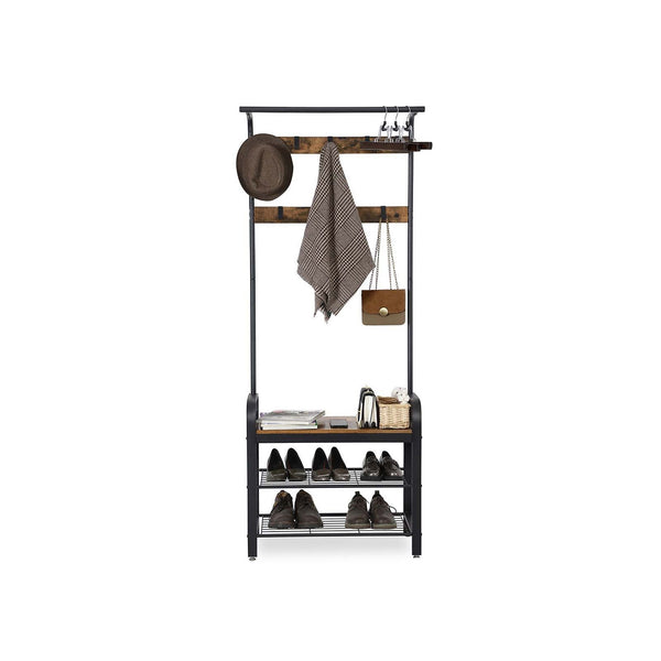 Coat Rack - skostativ med siddepladser - med 9 kroge - industrielt design