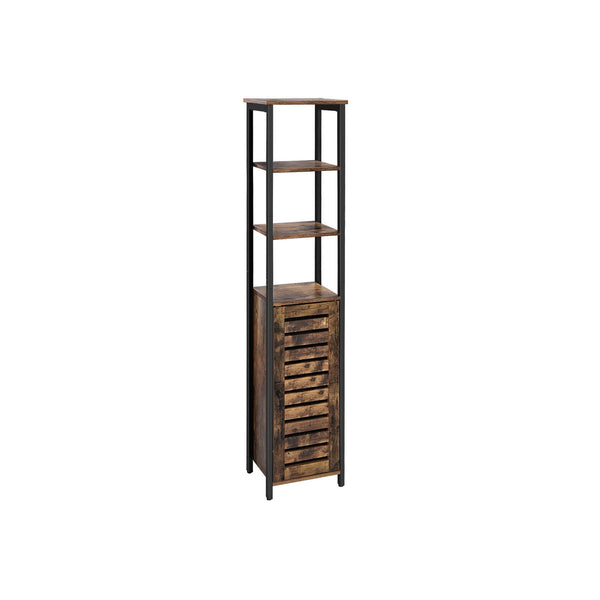 Armoire de cuisine étroite avec 3 racks - industriel - marron