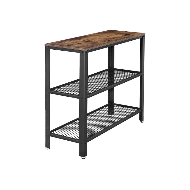 Consolet Table - Gangtafel - Dressior - avec 2 planches de grille - Table d'appoint - 101,5 x 35 x 80 cm - noir brun