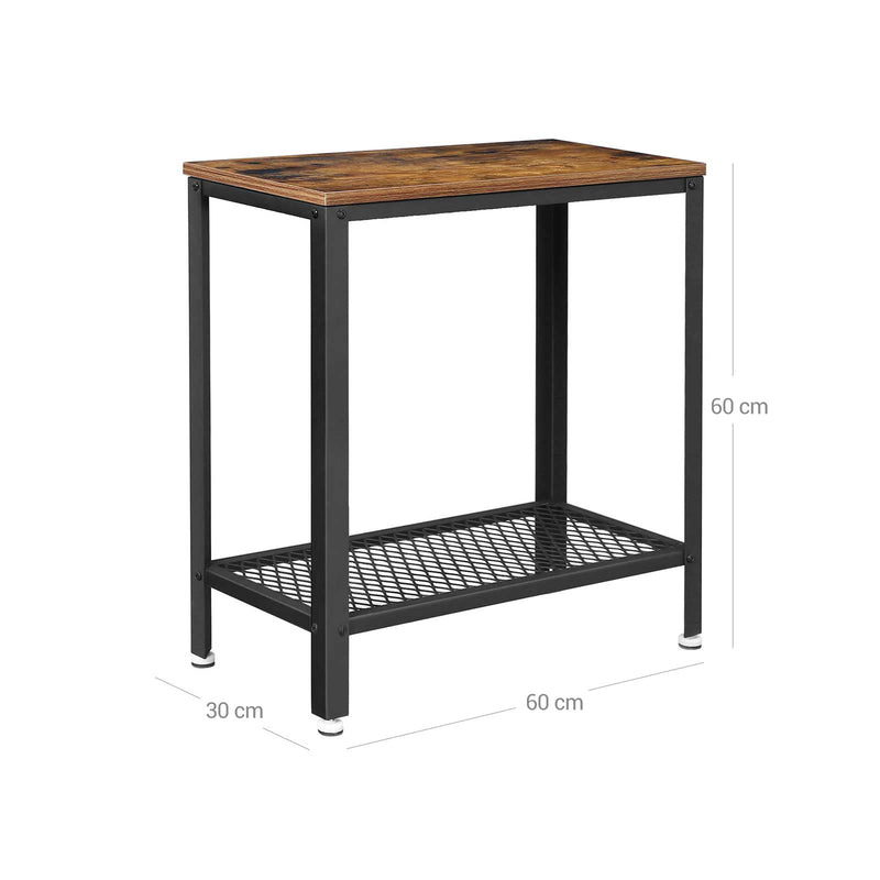 Tableuse - table de chevet - table de canapé - avec fralielegger - Design industriel - noir brun