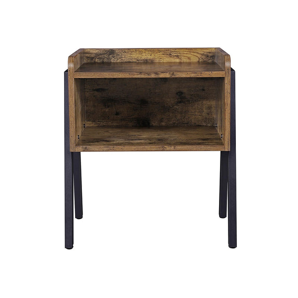 Tableau de chevet - Table d'appoint - en style industriel - avec compartiment ouvert - Brown