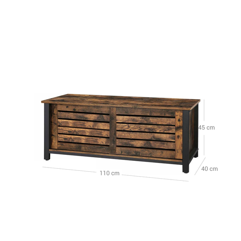 Masă TV - Mobilier TV - cu uși glisante -110 x 40 x 45 cm - maro închis