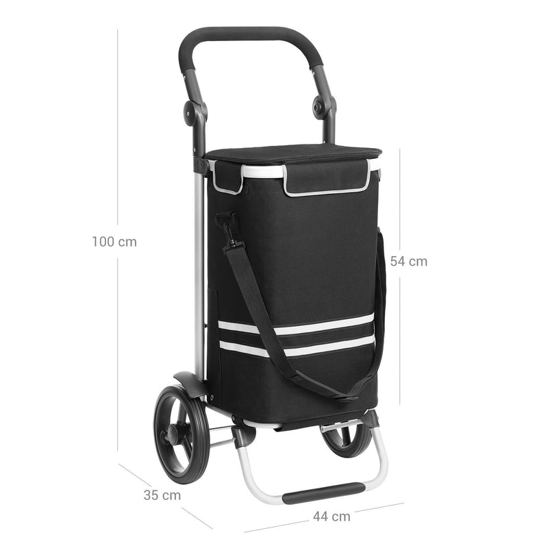 Winkelwagen - Boodschappentrolley - Trolley - 35 L - Zwart