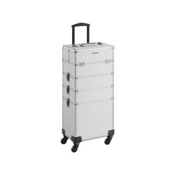 Kosmetisk sag med Wheels-Trolley 4-i-1 Makeup Case-Silver