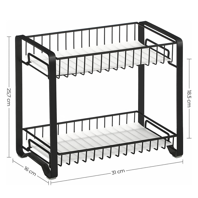 Herb Rack - Kitchen Rack - Opbevaringsstativ - bordplade - Køkkenopbevaring - badeværelsesstativ - sort