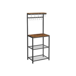 Standing Kitchen Rack med krokar - Industriell design - Brown / Black