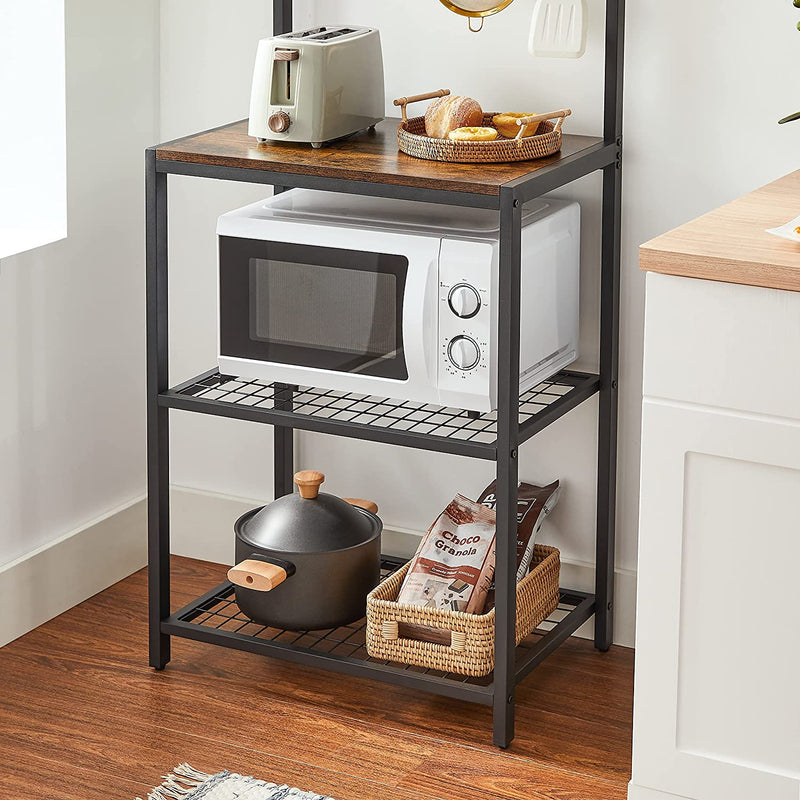 Standing Kitchen Rack med krokar - Industriell design - Brown / Black