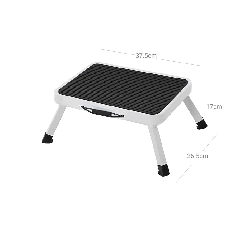 Taitettava portaikko - ei -liukumatto - kuorma jopa 150 kg - valkoinen