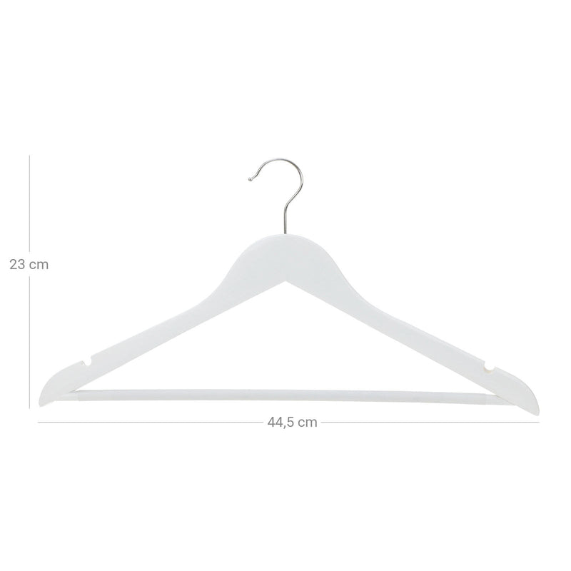 Træ tøjophæng - Sæt på 20 - Solid træ Kleer Hanger - Anti -slip - Hvid