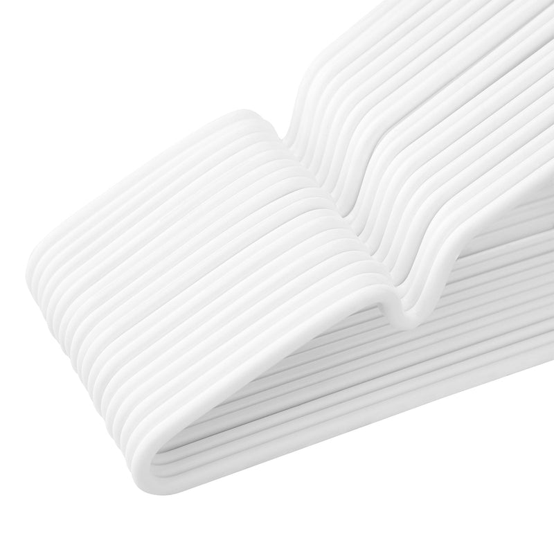 Pendant en métal - cintres de vêtements - 20 pièces - anti-slip - avec encoches - blanc