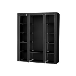 Armoire - tissu - cadre métallique - 175 x 150 cm - noir