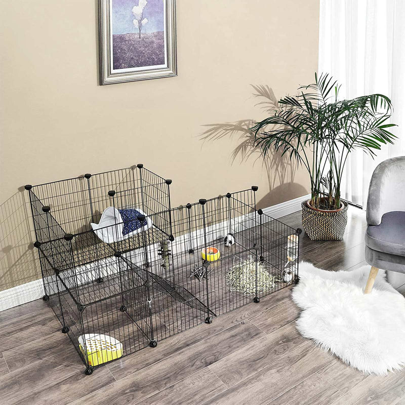 Animal Cage - Rabbit Cage - Cavia Cage - Rabbit Hob - Animal Hob - Svart