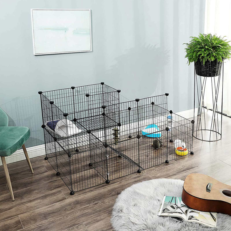 Animal Cage - Rabbit Cage - Cavia Cage - Rabbit Hob - Animal Hob - Svart