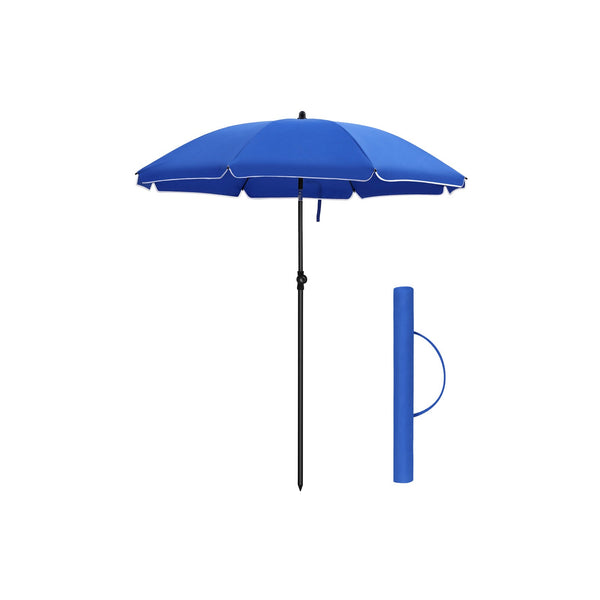 Parasol - Garden Parasol - Ø 160 cm - Octogonal - Tiltable - avec manivelle - bleu