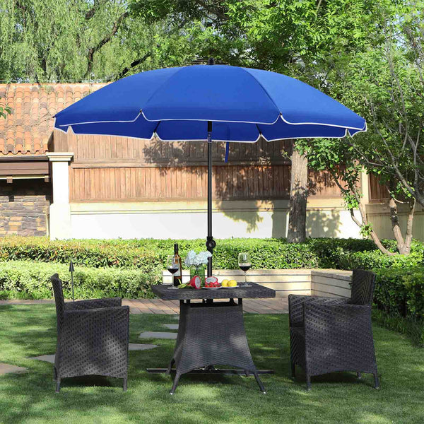 Parasol - Garden Parasol - Ø 160 cm - Octagonal - Tiltable - With Crank - Blue