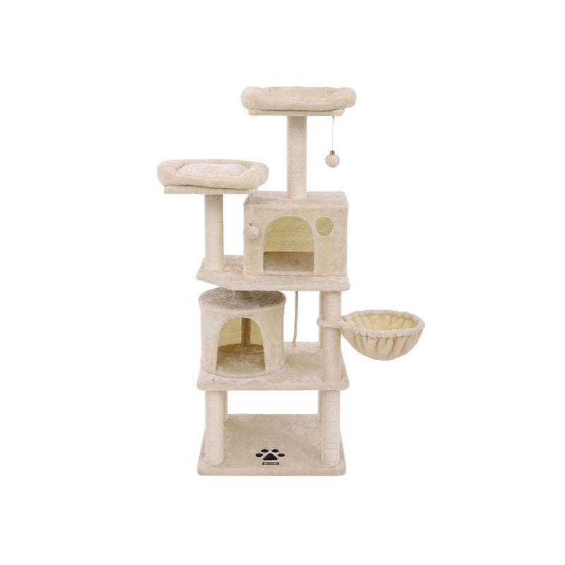 Scratching Post - 2 huler - 2 Plateauer - Cat Tree - 152 cm - Beige