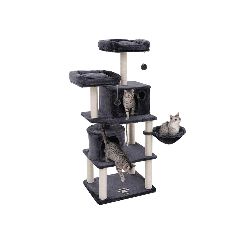 Scratching Post - avec 2 plates-formes - Hamming Mat - Couvercle souple - Gris foncé -152 cm