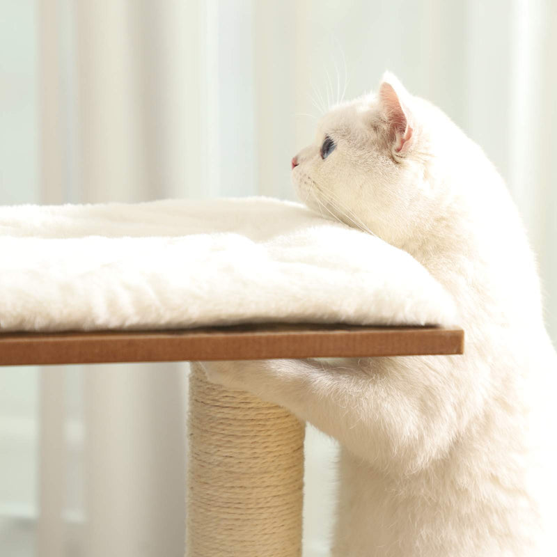 Cats zgârieturi - copac de pisici cu 3 șezlonguri și peșteră - maro