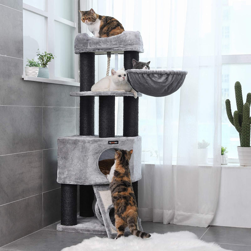 Scratching Post - Posts épais - avec hamac - 141 cm - Gray