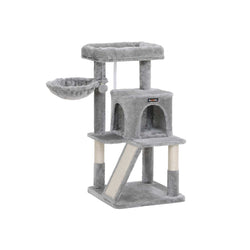 Cat Tree - cu platformă mare - cu Peștera - Playhouse - Klimboom pentru Cats - Grey