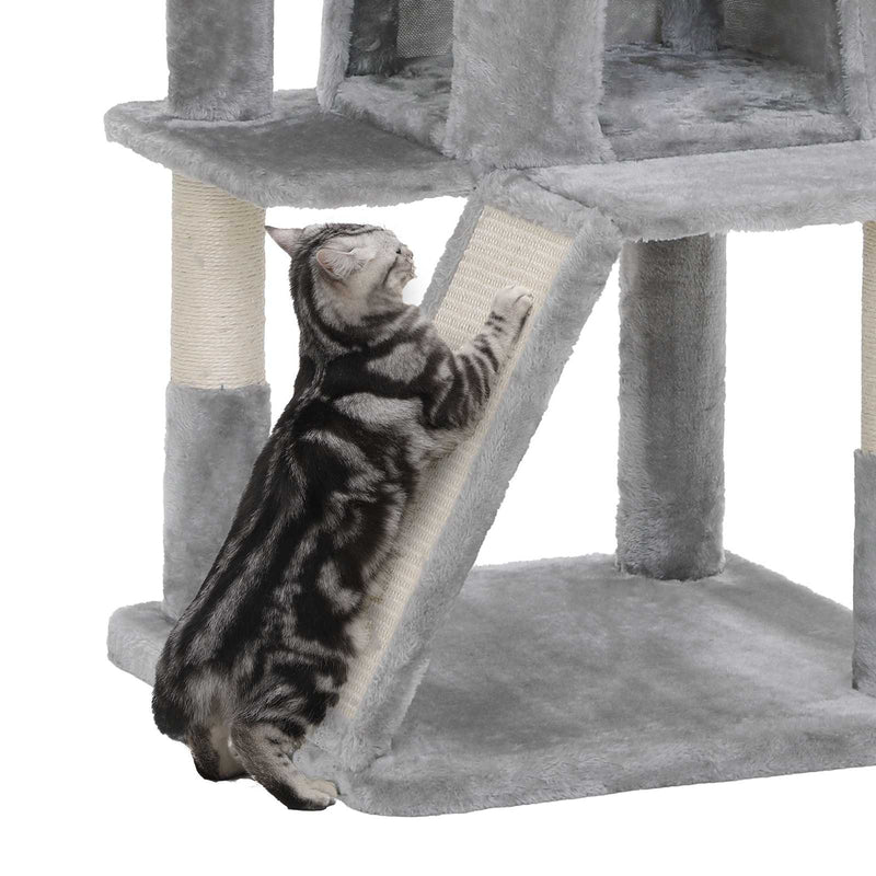 Cat Tree - cu platformă mare - cu Peștera - Playhouse - Klimboom pentru Cats - Grey