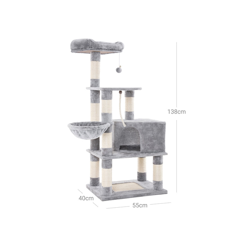 Cat House - Cat Toys - Cat Tree - Scratching Post - Light Gray