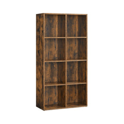 Bibliothèque - armoire de rangement - armoire ouverte - avec 8 compartiments - marron