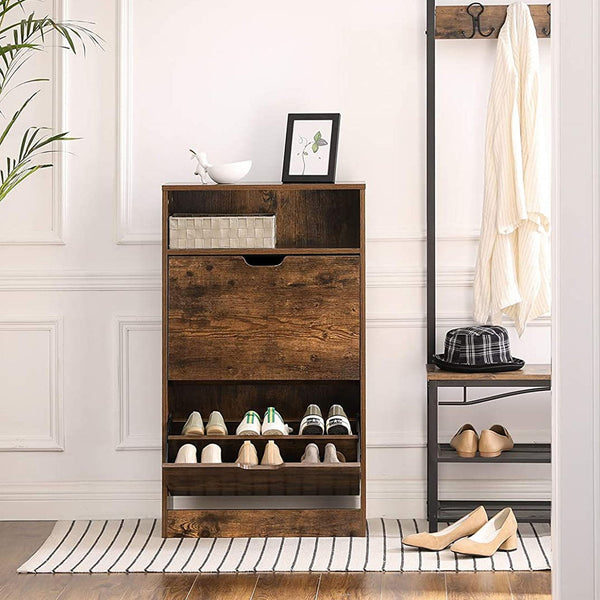 Armoire à chaussures - Rack à chaussures - Armoire à chaussures - Stockage à chaussures - brun rustique