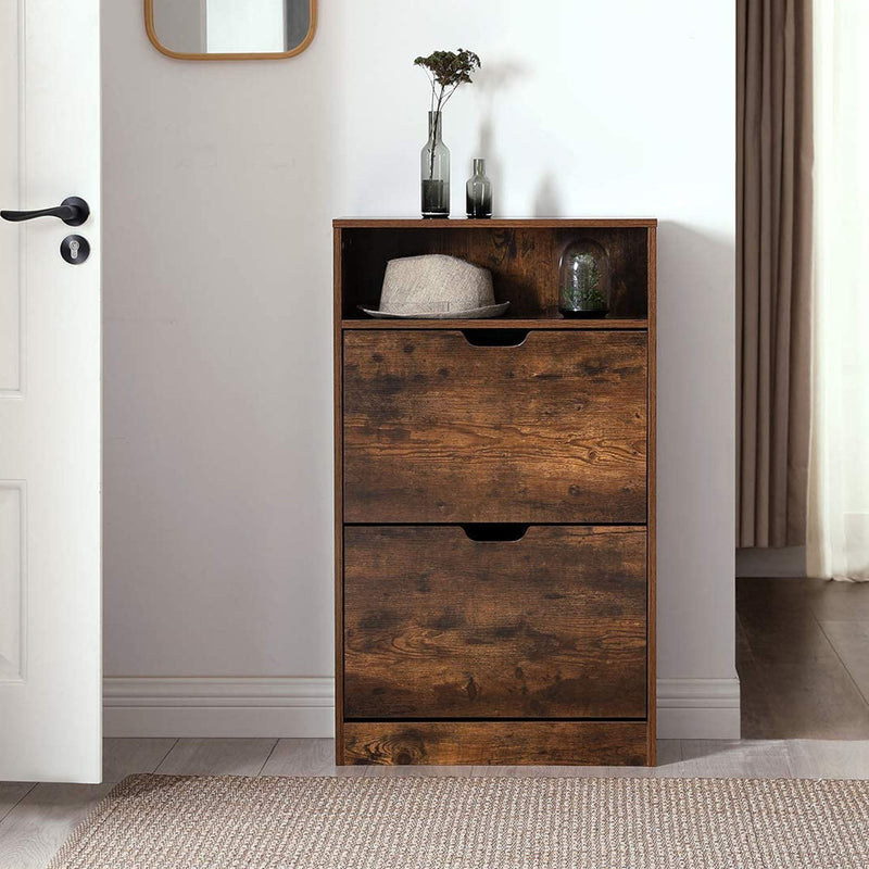 Shoe Cabinet - Shoe Rack - Shoe Cabinet - Shoe Storage - Rustic Brown