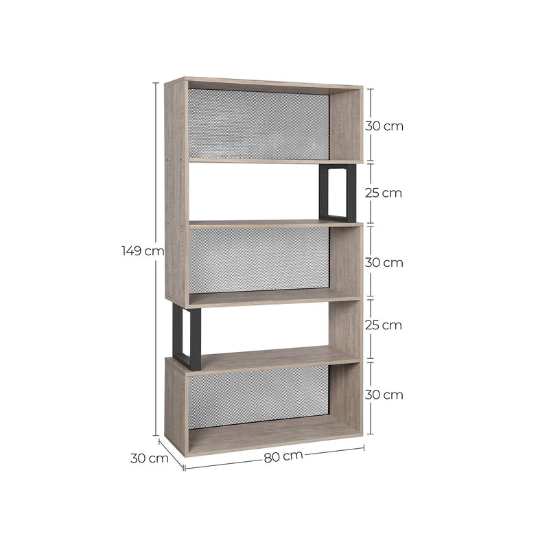 Boekenkast - Opbergkast - Woonkamerkast - Modern - 3 planken - Grijs