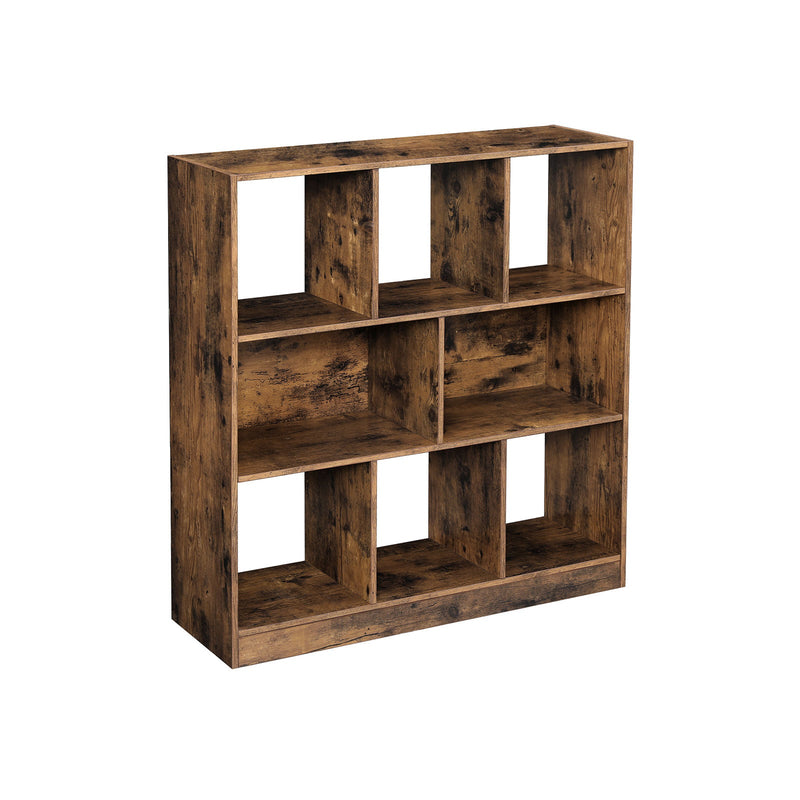 Bibliotecă - Cabinet de living - Dulap de depozitare - Kubus Board - cu compartimente deschise - Brown Vintage