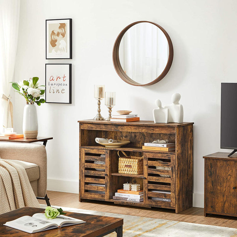 Sideboard cu 2 uși și compartimente deschise - Brown Vintage