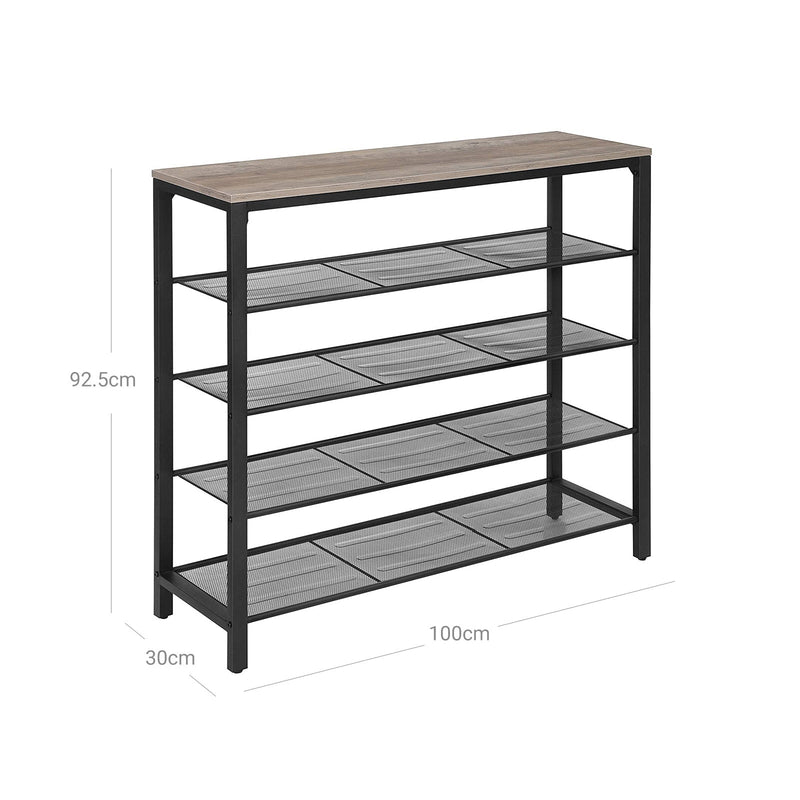 Shoe Rack - 5 hyllor - schema plankor - Houtenblad