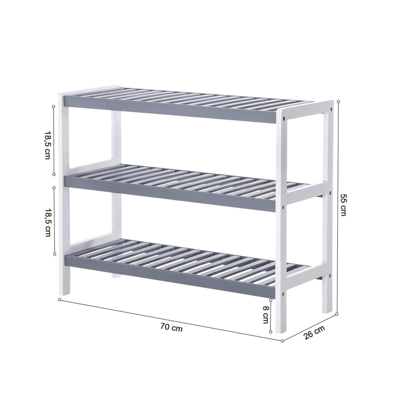 Pantof Rack - Van Bamboo - Standard de încălțăminte - cu 3 niveluri - placă de depozitare