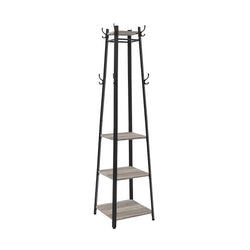 Coat Rack - Garderobă - cu rafturi - Suport pentru îmbrăcăminte - gri vintage / negru