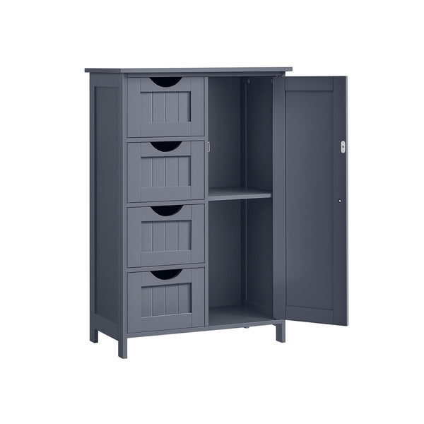 Armoire de rangement - armoire de salle de bain étroite - avec 4 tiroirs - bleu