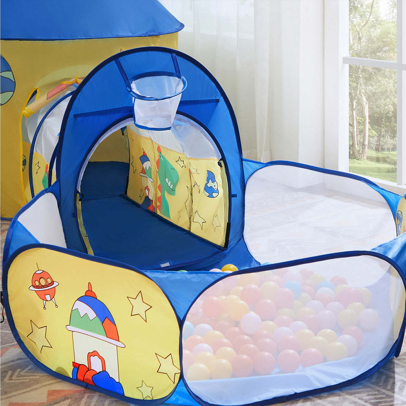 3 -in -1 Play Telt - Pop -Up - Tunnelilla - Ballenbak - Koripallo Hoop - Lapsille