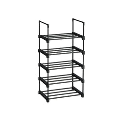 Pantof Rack - Dulap de încălțăminte - cu 5 niveluri - rafturi de încălțăminte metalice - Stackable - Negru